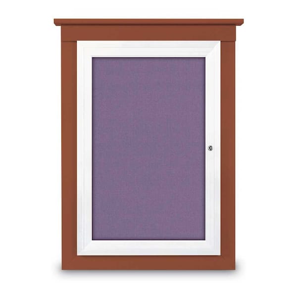 Single Door Enclosed Letterboard, 47"x36", UV1305TB-SATIN-BLUE